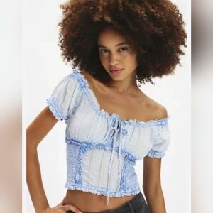 Kimchi Blue UO Nicole Scoop Neck Cropped Blouse